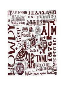 Texas A&M Merch Aggies Throw Blanket Warm Blankets Breathable Air Conditioner Blanket For Car Classic Outdoor Blankets For Picnic For All Season - màu đen - Xem 2