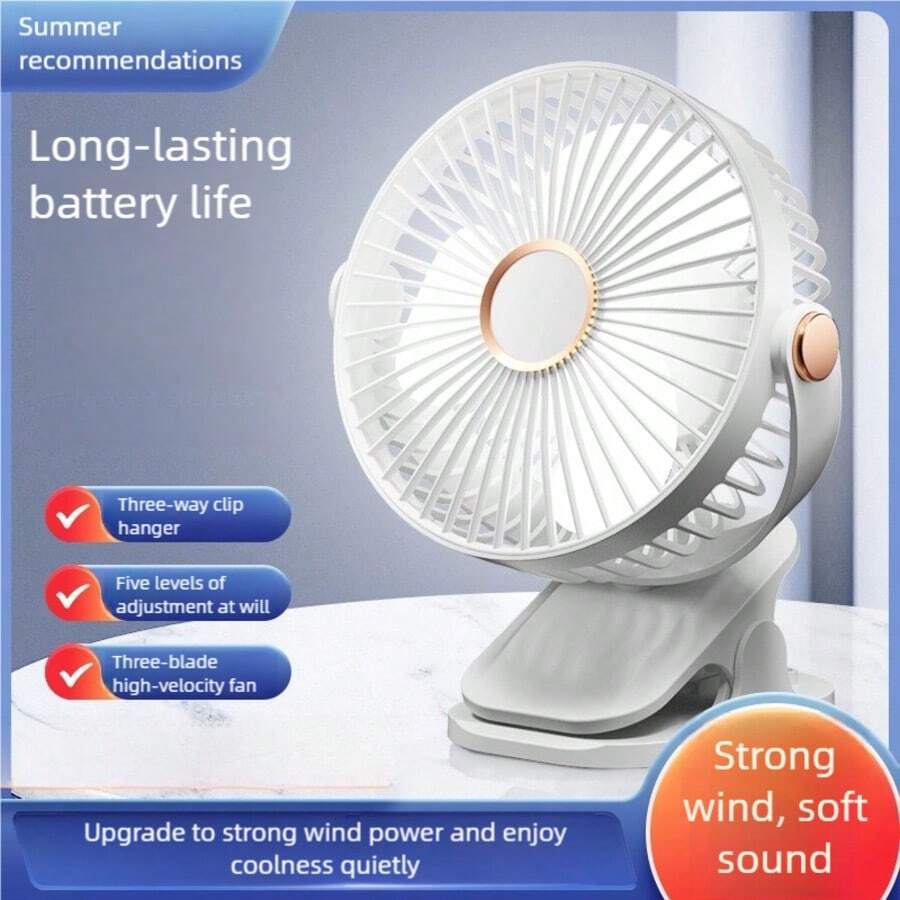 4-In-1 Multifunctional Portable Desktop Clip Fan, Wireless Handheld Fan With 3 Speeds, Quiet Personal Electric Fan Cooler, 800mAh - Random Color - View 1
