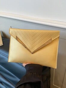 Túi cầm tay nữ thiết kế độc đáo, túi phong bì jacquard thời trang mới. - Vàng - Xem 12