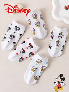 10/5/1 Đôi tất nam thêu họa tiết Disney, Quà tặng, Tất mùa hè, Tất hoạt hình thêu Minnie Mouse, Donald Duck, Daisy, Tất unisex thoải mái thoáng khí thời trang, Tất trắng - Nhiều màu - Xem 8