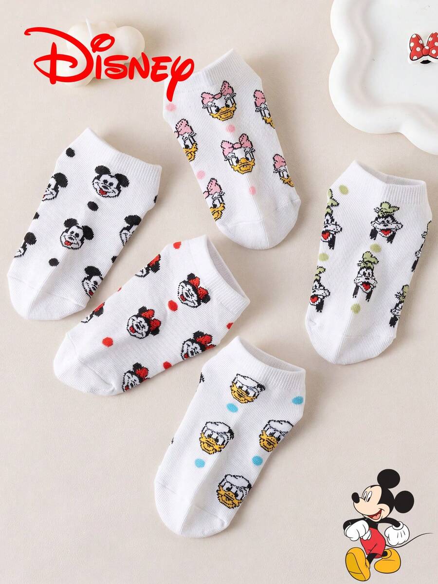 10/5/1 Đôi tất nam thêu họa tiết Disney, Quà tặng, Tất mùa hè, Tất hoạt hình thêu Minnie Mouse, Donald Duck, Daisy, Tất unisex thoải mái thoáng khí thời trang, Tất trắng - Nhiều màu - Xem 1