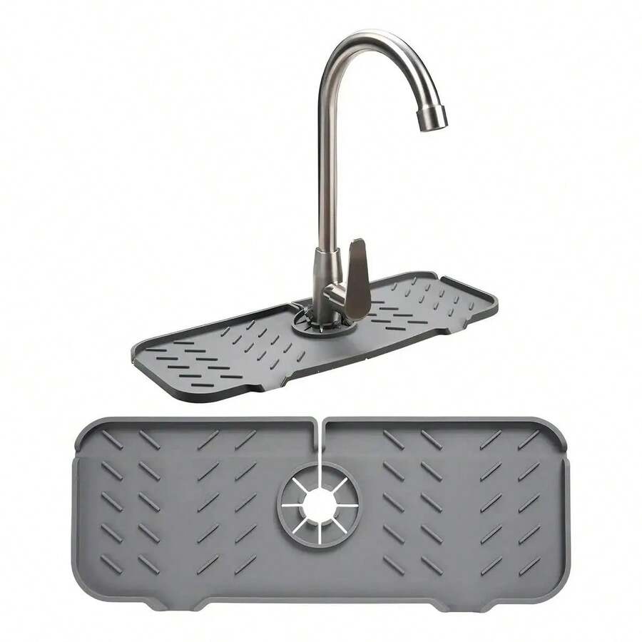 Tapete de Drenaje para Grifo de Fregadero, Antisalpicaduras y Duradero, Accesorio Esencial para Cocina - Gris - Ver 1
