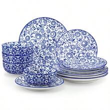 Plates And Bowls Set For 4, 12pcs Dinnerware Sets, Microwave And Dishwasher  Dishes Set, Porcelain Kitchen Set - SELENE-04-12pcs - View 11