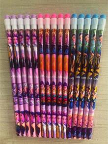 12pcs 2026 Witch Hunting Group Eraser-Tipped Pencils ( Pencil Blind Box) Suitable For Studying, Writing, Note-Taking And Gifting, Perfect For Back-To-School Gifts. Large Cartoon Writing Pencils, Stationery Set. [Style Sent At Random] - Multicolor - View 5