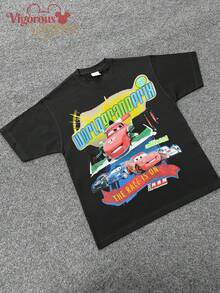Disney Men's Cars "World Grand Prix The Race Is On" Racing Graphic T-Shirt - 黑色 - 查看 1