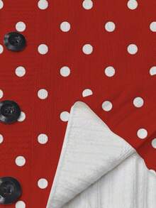 ASHKATIA Plus Size Women's Red Polka Dot Pattern Old Money Vintage Style Long Sleeve Cardigan Vacation - Multicolor - View 6