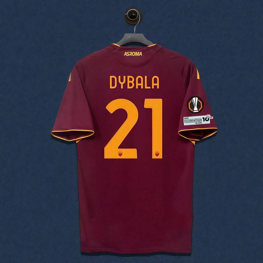 2025/26 AS Roma Home Europa League Soccer Jersey # 21 Dybala, Official Replica Shirt - 預設 - 查看 1