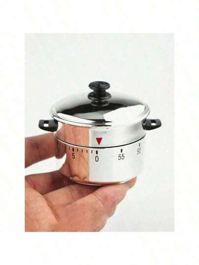 1 pieza Temporizador de cuenta regresiva mecánico, Temporizador con forma de caldera de 60 minutos, Utensilio de cocina, Suministros de cocina, Accesorios de cocina, Gestión del tiempo para estudiantes, Temporizador de recordatorio mecánico, Decoración creativa