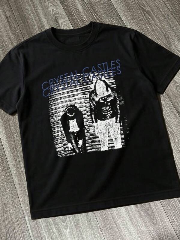 Custom Crystal Castles Graphic Band T-Shirt 100% Cotton Black T Shirt Unisex