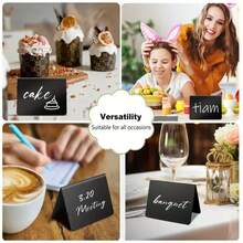1 Set Mini Chalkboard Sign Kit With Erasable Chalk Pens, Reusable Table Labels For Birthday Party Wedding Decoration - L-shaped - View 2