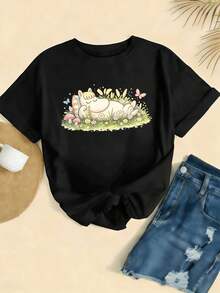 Dam-T-shirts - Svart - Visa 2