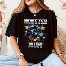 Monster Truck Mom Shirt, Monster Jam Mama Sweatshirt, Mother's Day Tshirt, Big Wheel Gift For Mom - màu đen - Xem 1