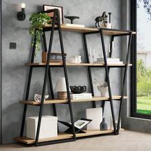 158*35*166cm Geometric Standing Shelf – Bookshelf / Open Metal Shelf With 25mm Thickened MDF Shelves, Triangular Design, For Living Room, Kitchen & Study, Shelf - Bookshelf - one-size - View 5