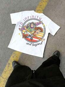 Disney Toy Story "To Infinity And Beyond" Buzz & Woody Rainbow T-Shirt - trắng - Xem 2