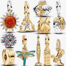 1pc Silver-Tone Sun, Seashell, Clam, Crocodile Charms Suitable For Bracelet/Necklace DIY Gifts - Multi-color a - View 1