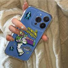 Funda de teléfono transparente azul de Buzz Lightyear de Toy Story de Disney con la frase "To Infinity" para iPhone 17/17 Pro/17 Pro Max/17 Air/16/15/14/13/12/11/X Series, Funda para iPhone 17 Pro Max, Funda para iPhone 17 Pro, Funda para iPhone 17, el regalo ideal para fans del anime - Transparente - Ver 3
