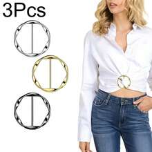 1pc/3/4/5pcs T-Shirt Round Shirt Clips, Clothing Knot Clips, Scarf Buckle Set Alloy Round Clothing Decoration For Women And Girls, Multi-Functional Clothing Accessories Buttons, Round Shirt Knot Buckles, Belt Scarf Adjustment Buckles, Suitable For Shirts, Scarves And Belts Multi-Purpose Accessories, Scarf Buckles, Shirt Tie Clips, Women's Dress Accessories Decoration Jewelry Gifts - Multicolor - View 23