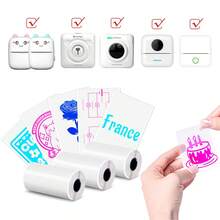 Mini Transparent/White Translucent Adhesive Stickers (Pink Blue Cyan Black Printing Effect) - Colorful Transparent Adhesive Mini Printer Sticker Refill Paper, Compatible With Mini Printers, For Journal Photos Study Notes Backup Recording, Office And Study - View 3