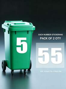 2pcs White Number Stickers For Outdoor Trash Cans, Self-Adhesive Number Stickers, Durable PVC Self-Adhesive, Large Commercial Grade, High Visibility Reflective Trash Can Labels, Suitable For Wheeled Trash Cans, Large Trash Cans, Car Trash Cans, Garage Organization - A - View 15