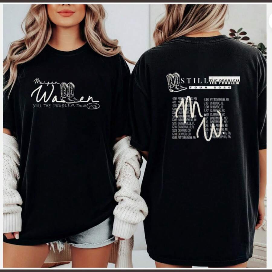 2026 Still The Problem Morgan2 Wallen2 Tour T-Shirt - Black - View 1