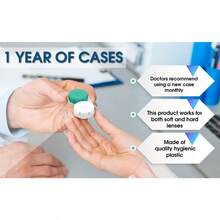 Contact Lens Cases 12 Pack. FDA Approved. 2019 Improved Design/Quality. Tweezers and Applicator Included. One Year Bulk Supply. Protect Your Eyes by Changing Your Lens Case Monthly - como en la foto - Ver 6