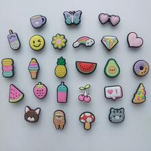 15pcs/Set Fruit & Dessert Series PVC Charms, DIY Shoe And Bag Decorations, Multiple Designs For Crafting And Personalization - Multicolor - View 4
