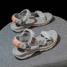 1双透气耐穿鞋底运动凉鞋，舒适沙滩鞋，适合青少年夏季穿着 - 灰色 - 查看 4
