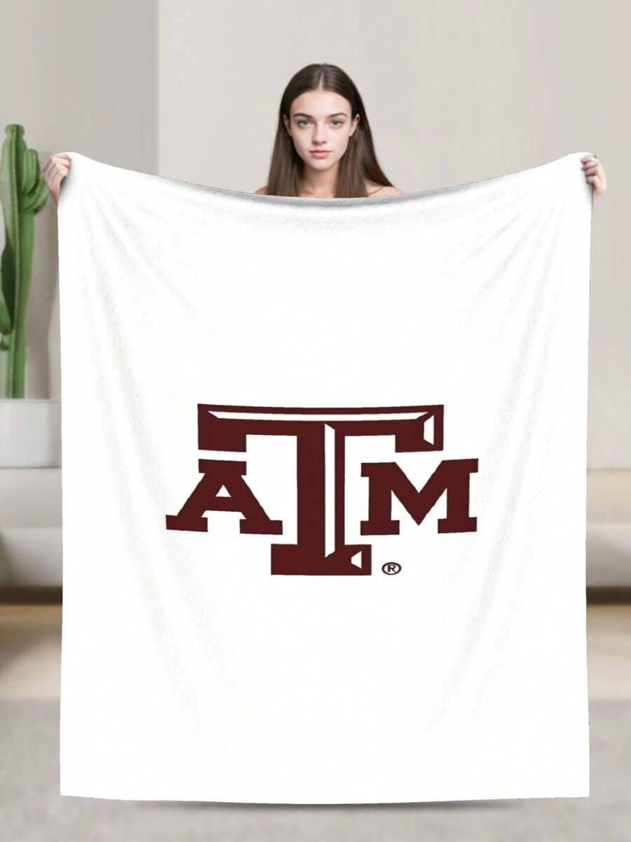 Texas A&M Merch Aggies Throw Blanket Warm Blankets Breathable Air Conditioner Blanket For Car Classic Outdoor Blankets For Picnic For All Season - màu đen - Xem 1