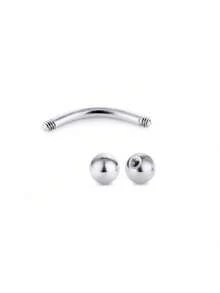 2-10 chiếc khuyên mũi/môi/tai hình cầu cong bằng thép không gỉ 3mm. - Móng chân mày - Xem 7