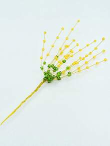 1PC Bright Yellow Beaded Artificial Flower Fashion Decorative Plant For Elegant Home Decoration Durable Low-Maintenance Creative Floral Arrangement Suitable For Holiday Parties, Room Table Decor - Yellow - View 8