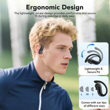 HTC NE61 Wireless Bluetooth Earbuds, Heart Rate Monitoring, IPX5 Waterproof, Up To 45 Hours Battery Life, Charging Case Included, Noise Cancelling Headphones With Full-Color LCD Touch Screen, Compatible With IOS And Android - Orange - View 7