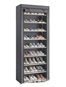 Shoe Organizer, 9 Tiers, Holds 27 Pairs Of Shoes, Disassembled Shoe Rack, QUEBOM - Gray 9 Floors - View 1