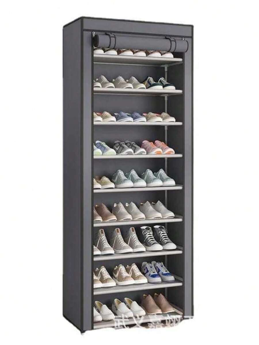 Shoe Organizer, 9 Tiers, Holds 27 Pairs Of Shoes, Disassembled Shoe Rack, QUEBOM - Gray 9 Floors - View 1