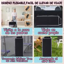 Cuna Corral Plegable Bebé Con Y Mosquitero Y Cambiador, Corral para Bebe Baratos, Corralitos Multifunción,Corral de juegos, Plegable Y Portátil,Cama De Viaje Y Corral De Juegos Exterior,Color Negro - negroc - Ver 11