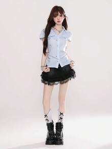Women Tops - Blue - View 4