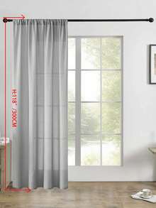 1 pieza/2 piezas Cortinas vaporosas con aspecto de lino, paneles de cortinas semitransparentes con textura de lino sintético para sala de estar y dormitorio, cortinas vaporosas con textura de lino mezclado que filtran la luz para decoración del hogar, cortinas vaporosas con textura de lino sintético modernas para sala de estar, dormitorio y decoración del hogar - Gris - Ver 23