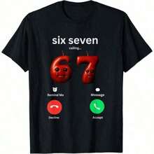 Vintagevintage67 Calls: Funny Meme, Silly Brainrot, Gen Z T-Shirt, Summer Tops - Black - View 1