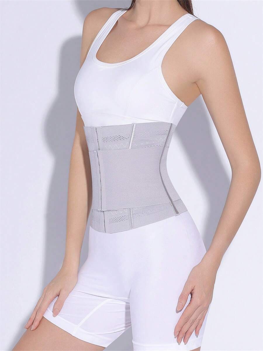 2-Layer Waist Trainer Corset, Adjustable Tummy Control Shapewear - Grey - View 1