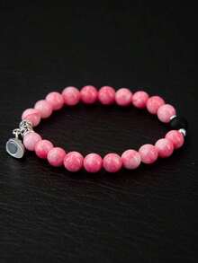 2pcs/Set Magnetic Heart Couple Bracelets, Bead Bracelet, Versatile Colors & Styles Suitable For Daily Wear, Parties, Great Gift For Boyfriend BCHB - 顏色混合 - 查看 4