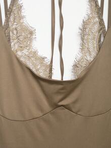 Nuevo body de verano para mujer DEEKA con contraste de encaje sexy y elegante - marrón - Ver 5