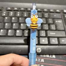 2/5支装黑色蝴蝶动物世界可爱伸缩圆珠笔，0.5毫米中性笔尖，适用于签名、办公、考试 - 蝴蝶動物筆 - 查看 7