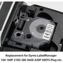 6 Rolls 12mm/0.47" Label Tape Compatible With Dymo D1 Label Tape Refill 45013 Black On White, Suitable For Dymo LabelManager 160 280 PnP 360D 210D 420P, 1/2" X 23ft - 6-pack - View 4