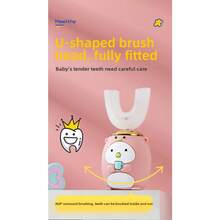 Children's U-Shaped Electric Baby Toothbrush Liquid Silicone Brush Head Infant Dental Cleaner - Chuột Trái Tim Hồng [Dành cho trẻ từ 6-14 tuổi] Phiên bản thiếu nhi - Xem 7