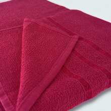 Show Towel Complete 3-Piece Bath Towel Set, 100% Cotton, Soft, High Absorbency, Quick-Drying, Premium - Burgundy - Burgundy - View 3