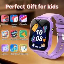 Reloj inteligente para niños actualizado, batería de gran capacidad de 300mAh, adecuado para adolescentes, con cámara integrada, podómetro, despertador y talla grande de 10 funciones, regalo ideal para Pascua, Día del Niño y entretenimiento diario - Multicolor - Ver 1