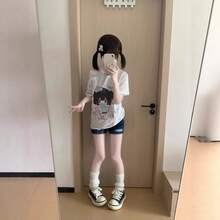 GUFJ 【2026新】アメリカン オフショルダー Tシャツ レディース ゆったり かわいい カジュアル 体型カバー 設計師款 夏 - ホワイト - チェックする 4