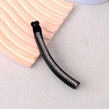 Matte Banana Clip Vertical Rhinestone Hair Clip Luxury Full Diamond Ponytail Updo Hair Accessories - Light Purple Claw Chain - View 11