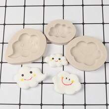 Khuôn bánh fondant silicon hình trăng sao mây hoạt hình, khuôn đất sét sô cô la, khuôn nhựa, khuôn sô cô la - Màu be - Xem 16