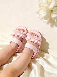 Cute Floral Design Breathable Open Toe Sandals For Girls, Lightweight Comfortable Non-Slip Suitable For Indoor, Outdoor, Beach, Spring/Summer - Pink - View 8