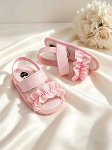 Cute Floral Design Breathable Open Toe Sandals For Girls, Lightweight Comfortable Non-Slip Suitable For Indoor, Outdoor, Beach, Spring/Summer - Pink - View 3